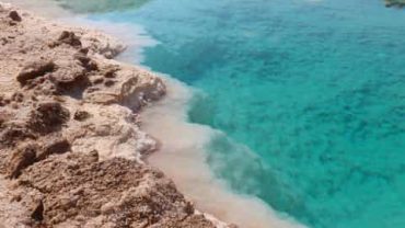 Turquoise sea and white beach at Al Alamein, Egypt’s North Coast